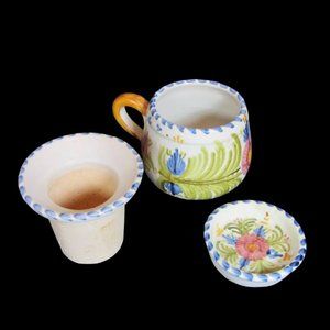 Talavera Tea Set w/ Infuser and Lid 3 Piece Hand Painted Pottery Made in Spain